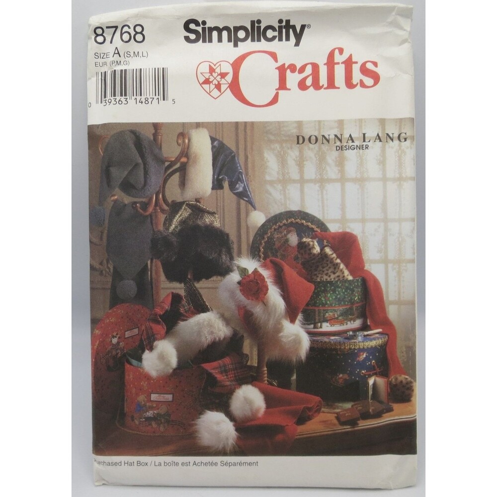 Simplicity Crafts 8768 Hats Scarves Accessories Size A (S,m,l) Holiday 90s